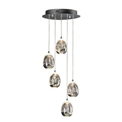 Lighting Roc Integrated Led 5 Light Dimmable Crystal Cluster Drop