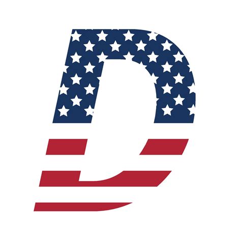 English Alphabet With Usa Flag Letter D With American Flag Free Vector