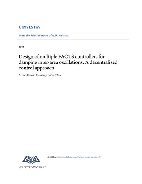 Design Of Multiple Facts Controllers For Damping Inter