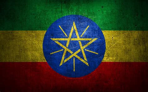 Download wallpapers Ethiopian metal flag, grunge art, African countries, Day of Ethiopia ...