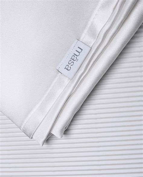 White Silk Satin Pillowcase Set Organic Silk By M Sa Organic