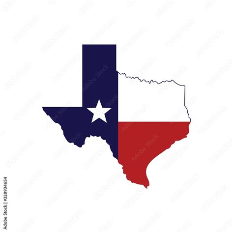 Texas Map Texas Flag Inside The Map Vector Icon Illustration Stock