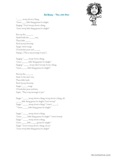 Three Little Birds Song And Nursery English Esl Worksheets Pdf And Doc