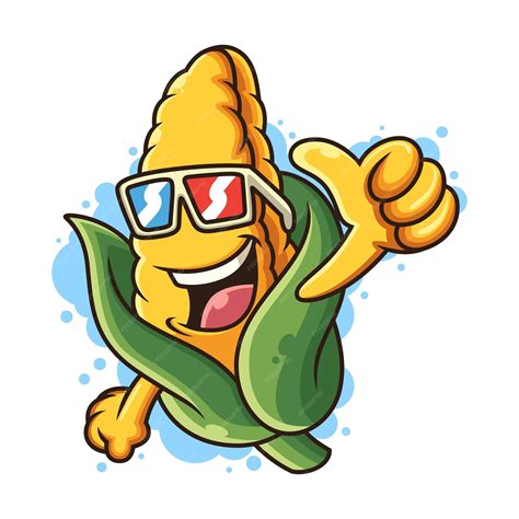 Premium Vector Cool Corn Icon Illustration Food Icon Concept With