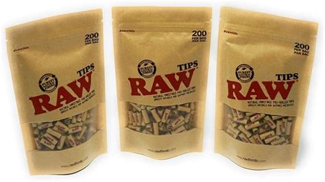 Raw Natural Unrefined Pre Rolled Tips Multii Pack 3 Bags Of 200 Each 600 Tips Amazon Ca