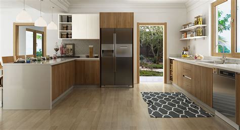 OPPEIN US Kitchen Cabinet Furniture Manufacturer White And Wood