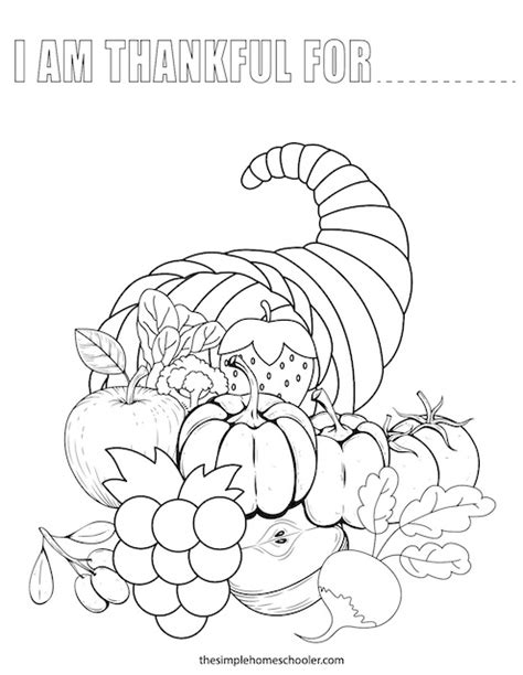 Cornucopia Vegetables Coloring Pages