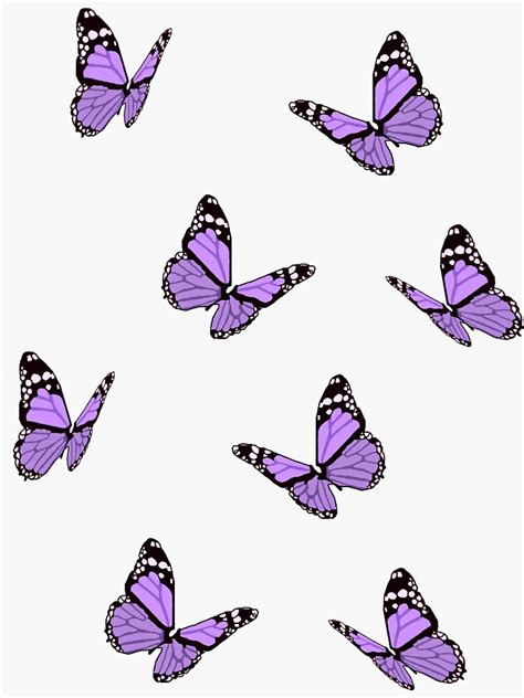 Lavender Butterflies Sticker By Maiaswamy Butterfly Wallpaper Purple