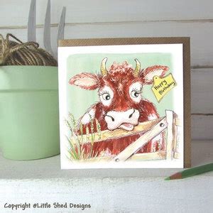 Cow Happy Birthday Card Farming Birthday Card Farmyard Etsy UK