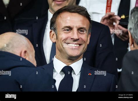 French President Emmanuel Macron During The World Cup Quarter