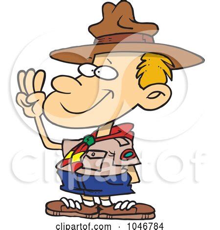 Royalty-Free (RF) Clip Art Illustration of a Cartoon Boy Scout Taking ...