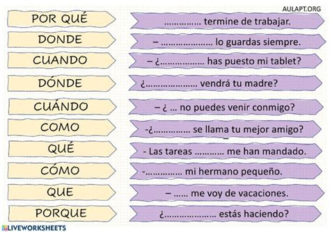 Part Culas Interrogativas Une Con Flechas Interactive Worksheet