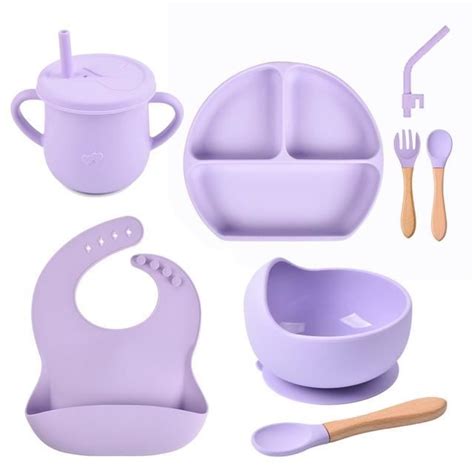 Assiette Plateau Repas Ywei Silicone Souple Pour B B Violet