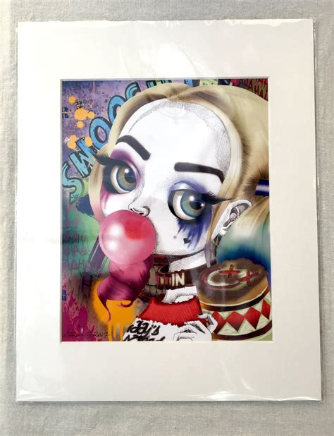 Harley Quinn Bubble Gum Suicide Squad Margot Robbie Art Print By Deshan Etsy