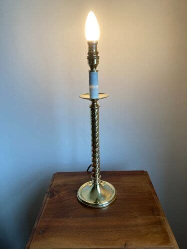 Large Brass Barley Twist Candlestick Lamp Ebay