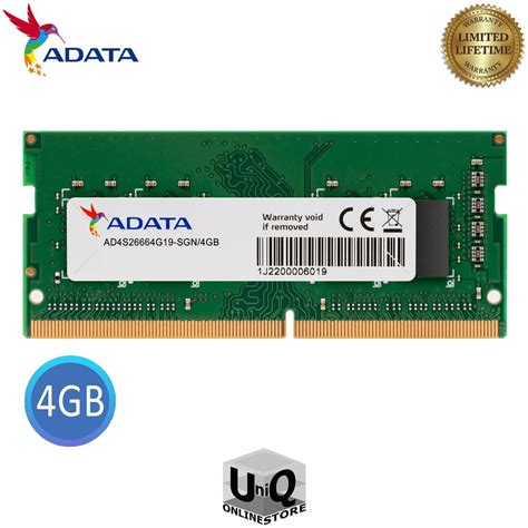 Adata 4GB 2666MHz SODIMM Memory Module AD4S26664G19 SGN 4GB Shopee