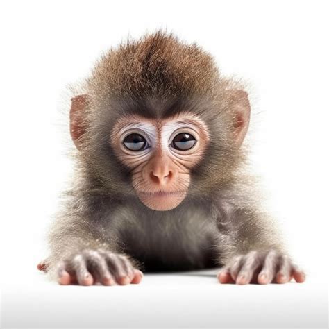 Premium Ai Image Baby Monkey Isolated On White Generative Ai