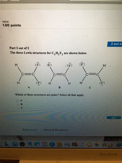 Solved The three Lewis structures for C_2H_2F_2 are shown | Chegg.com