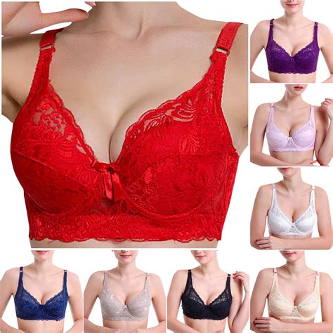 Fashion Comfortable Womans Lace Beauty Back Strap Wrap Plus Size Bra Pink Qilakog Size 75