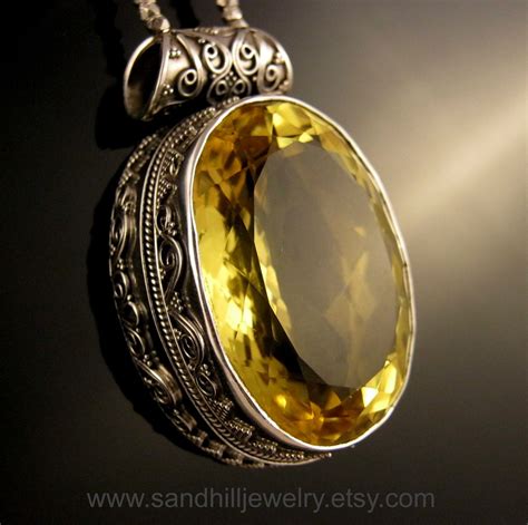 Yellow Topaz Pendant Necklace with Natural Yellow Sapphire and