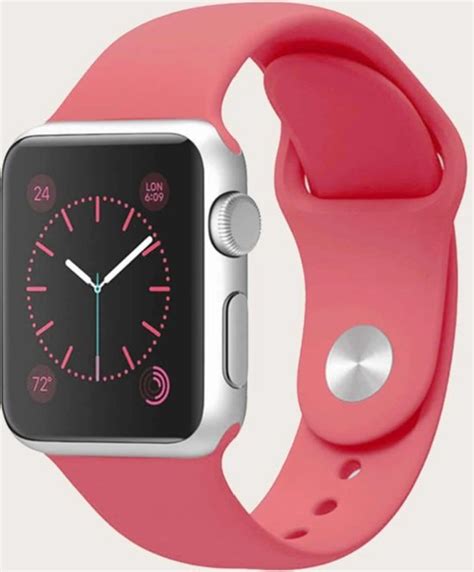 Siliconen Apple Watch Bandje Neon Roze 38 40 41 Mm Apple Watch