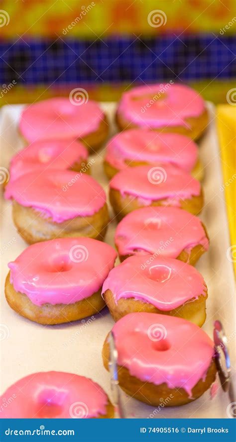 Pink Iced Donuts Stock Photo Image Of Donuts Shop Food 74905516