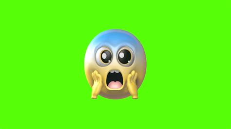 3d Omg Face Emoji Loop Green Screen Animation Royalty Free Clip Art