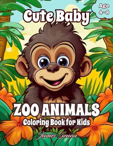 Cute Baby Zoo Animals Coloring Book For Kids Ages 4 8 Big And Simple