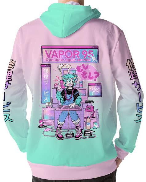 Vaporwave And Aesthetic Clothing Vapor95 Repair Service Hoodie