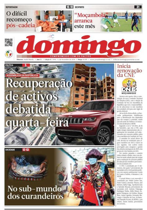 Moçambique para todos: Jornal DOMINGO de 01.11.2020