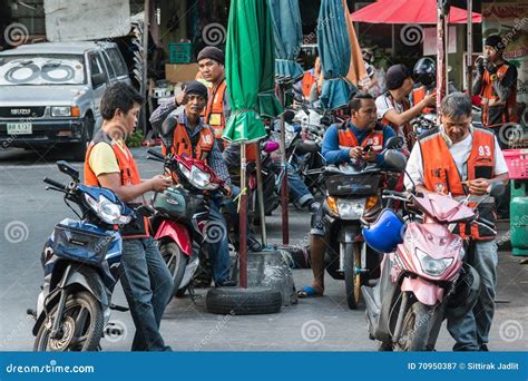 Motorbike Taxi Queue In Bangkok Editorial Photography Image Of Thai