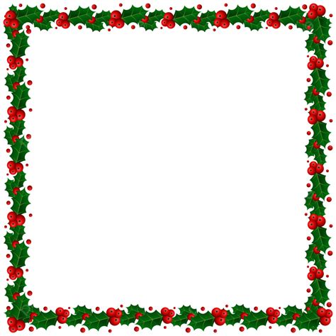 Holly Berry Leaves Decorative Christmas Border, Merry Christmas, Holly Leaves, Border PNG and ...