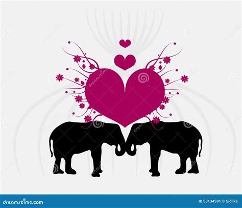 Elephant Love Stock Vector Illustration Of Gray Vector 53134591