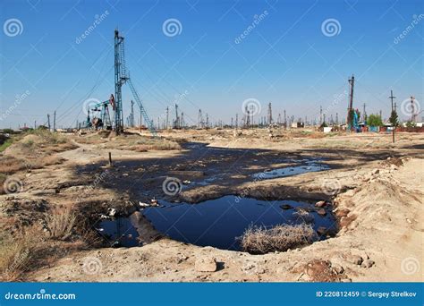 The Oil Rig in Azerbaijan, Caspian Sea Stock Image - Image of platform ...