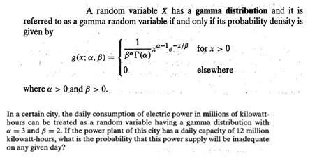 A Random Variable X Has A Gamma Distribution And It Chegg