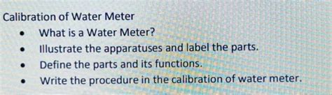 Solved Calibration of Water Meter - What is a Water Meter? - | Chegg.com