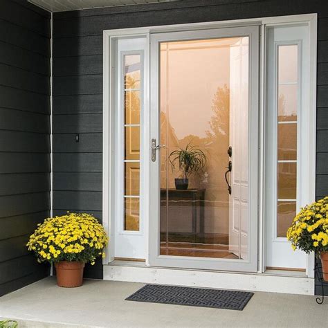 Pella Select 36 In X 81 In Cranberry Full View Aluminum Storm Door In The Storm Doors Department