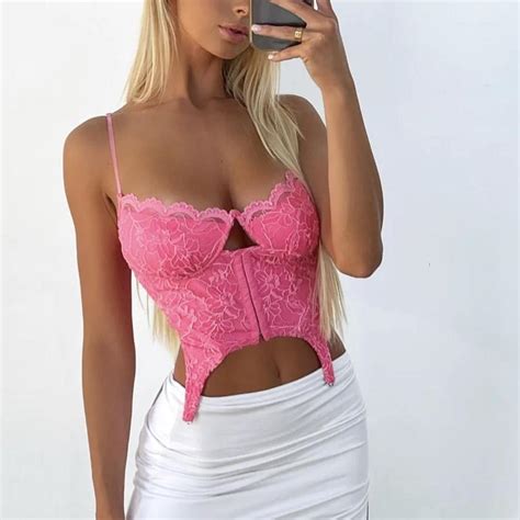 Generation Outcast Pink Lace Corset Top Casey Depop