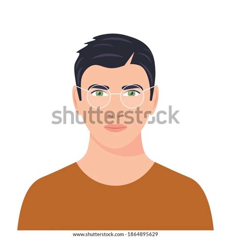 Portrait Darkhaired Guy Glasses Avatar Young Stock Vector Royalty Free