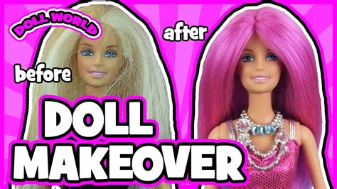 Barbie Doll Makeover How To Reroot Barbie Dolls With Yarn Youtube