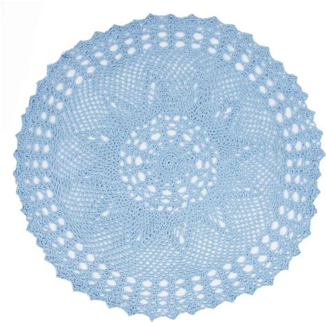 Kilofly Handmade Crochet Cotton Lace Table Sofa Doily Waterlily Blue 22 Inch Amazon Ca Home