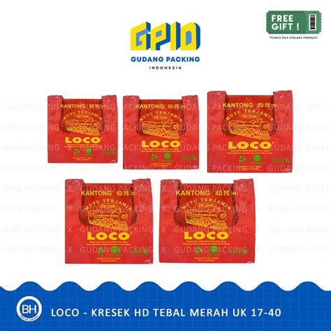 Jual Loco Kantong Plastik Kresek Hd Pe Tebal Merah Uk Shopee