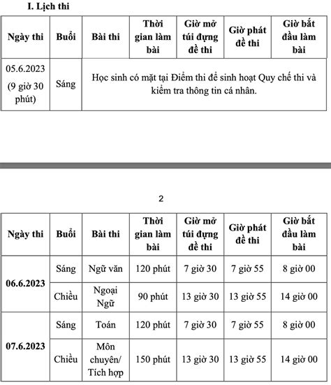 Lịch thi vào lớp 10 tại TP HCM 2023