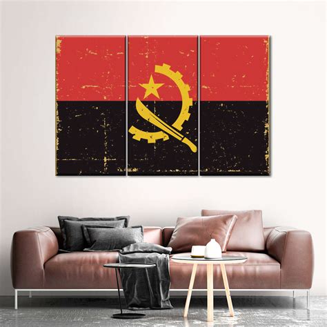 Angola Flag Grunge Wall Art | Digital Art