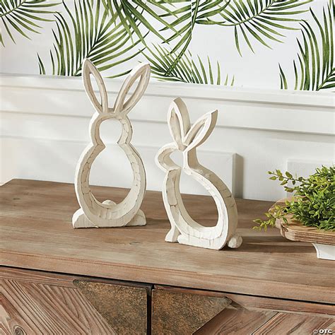 Melrose International Bunny Outlines Tabletop Figurine D Cor Set Of