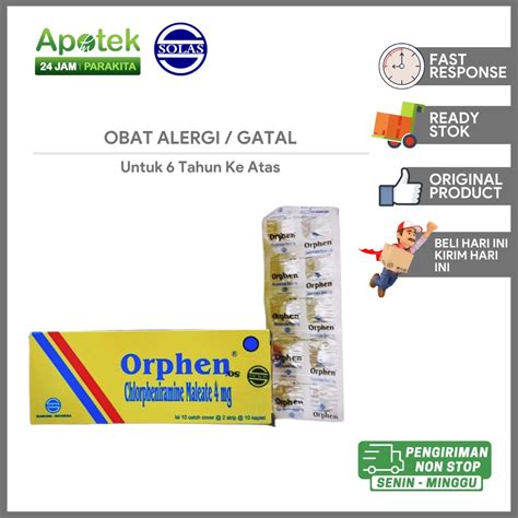 Jual Orphen Tablet Obat Alergi Dan Gatal Gatal Untuk Anak Dan Dewasa