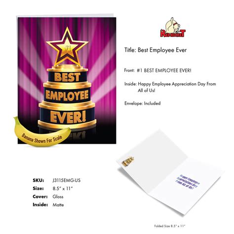 Best Employee Ever Funny Employee Appreciation Day Big Card