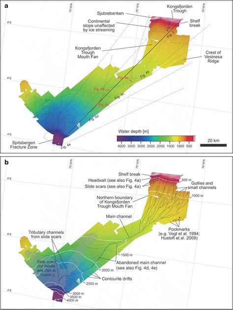 A Swath Bathymetry Of The Study Area Locations Of Features Landforms