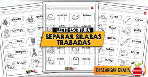 Ejercicios para separar sílabas trabadas Materiales Educativos GRATUITOS