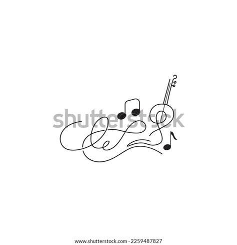Musical Keys Logo Ornament Line Design Stock Vector Royalty Free